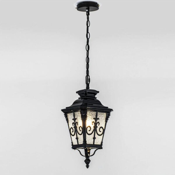 Đèn ốp trần phòng thờ TVN988 hợp kim sơn đen kính dài 22cm x rộng 22cm x cao 38cm