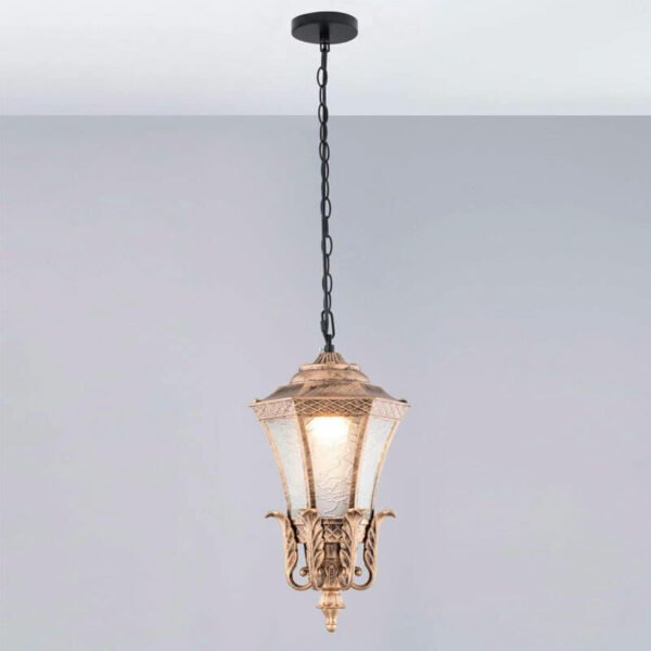 Đèn ốp trần phòng thờ TVN990 hợp kim sơn vàng xước giả cổ Ø22cm x cao 45cm