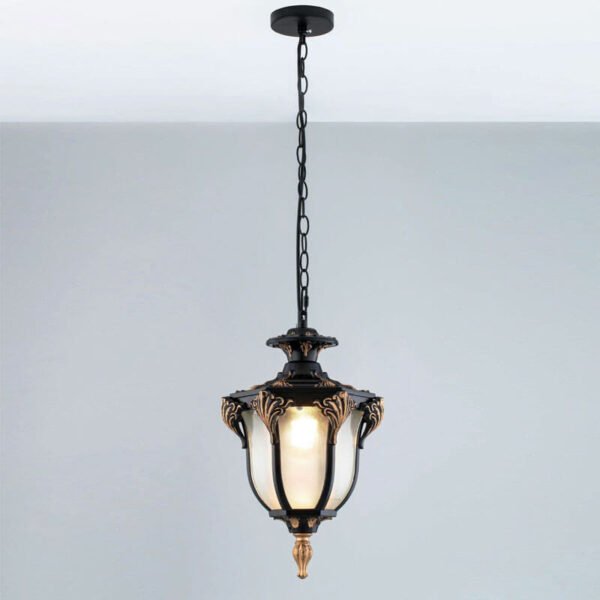 Đèn ốp trần phòng thờ TVN991 hợp kim sơn đen sơn vàng giả cổ Ø33cm x cao 35cm
