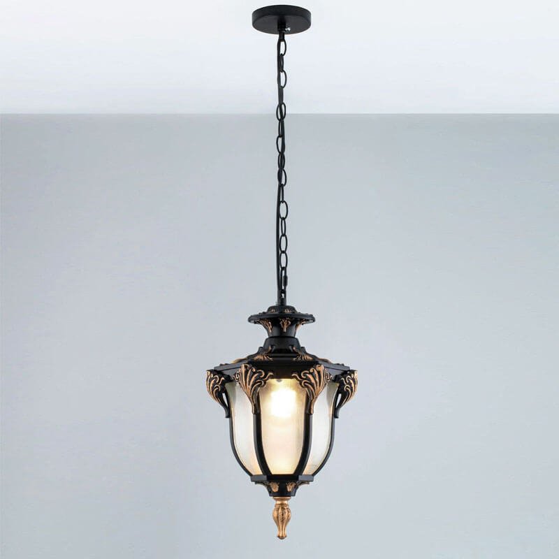 Đèn ốp trần phòng thờ TVN991 hợp kim sơn đen sơn vàng giả cổ Ø33cm x cao 35cm