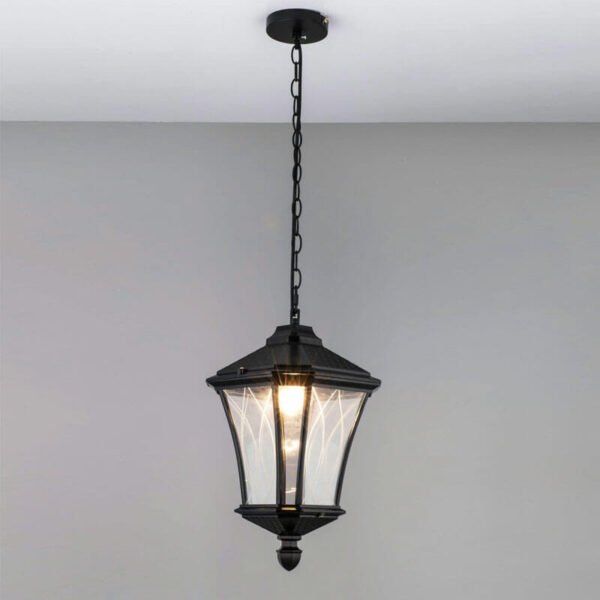 Đèn ốp trần phòng thờ TVN993 hợp kim sơn đen kính Ø22cm x cao 38cm