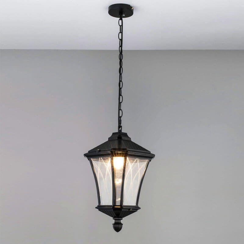 Đèn ốp trần phòng thờ TVN993 hợp kim sơn đen kính Ø22cm x cao 38cm