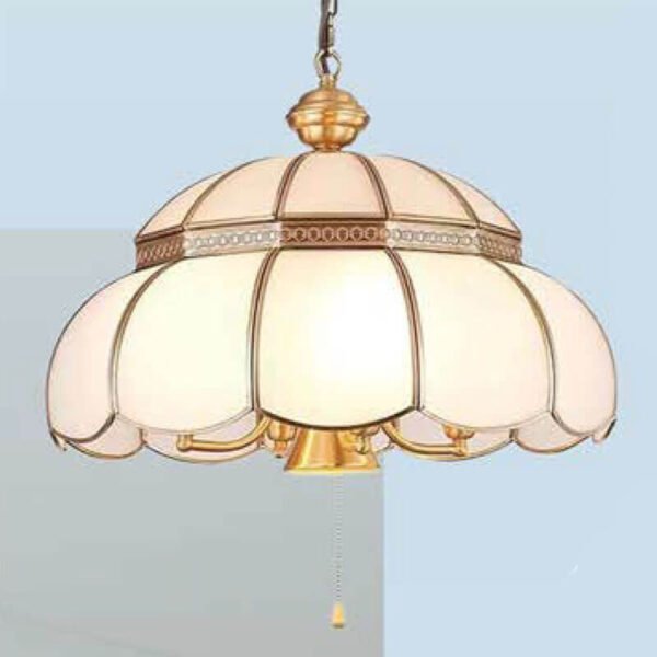 Đèn thả đồng nguyên chất TVX320 phối kính, Ø50cm