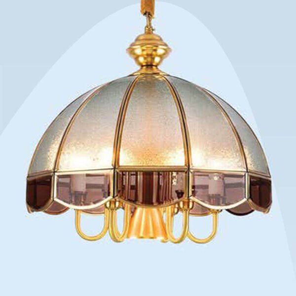 Đèn thả đồng nguyên chất TVX321 phối kính, Ø45cm