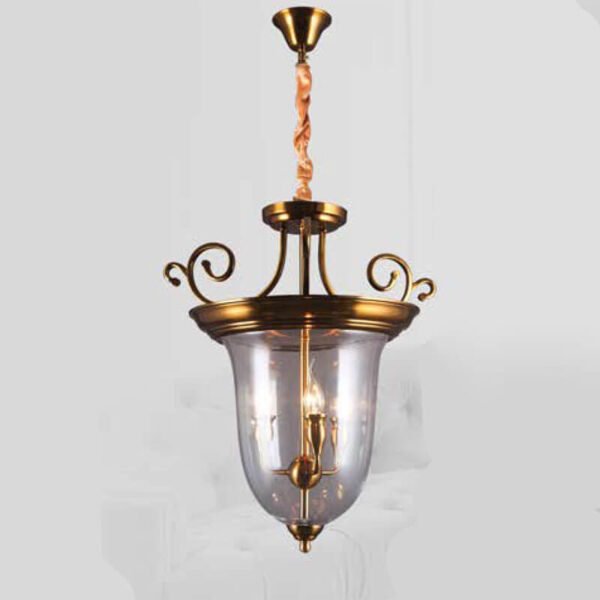 Đèn thả đồng nguyên chất TVX326 phối kính, Ø40cm