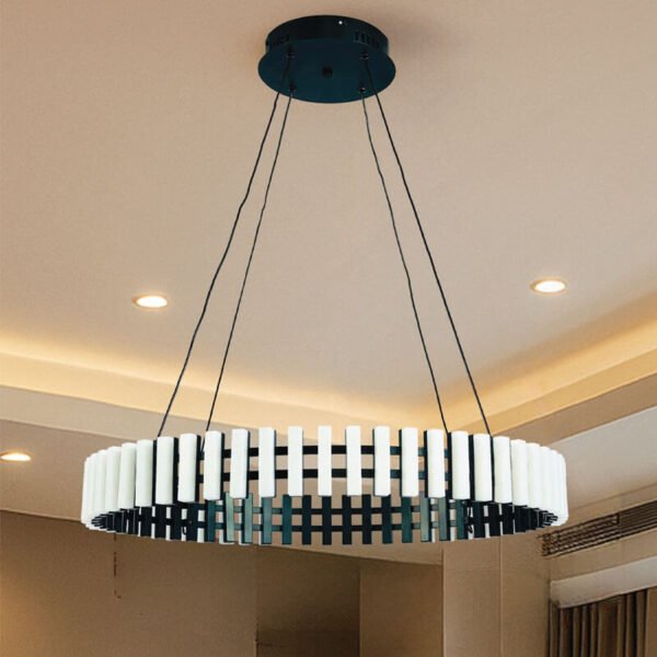 Đèn thả vòng tròn TVX334 màu đen, Ø60cm