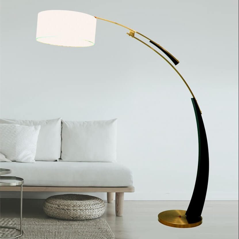 Đèn cây phòng khách TXC06 chao vải trắng, cao 180cm