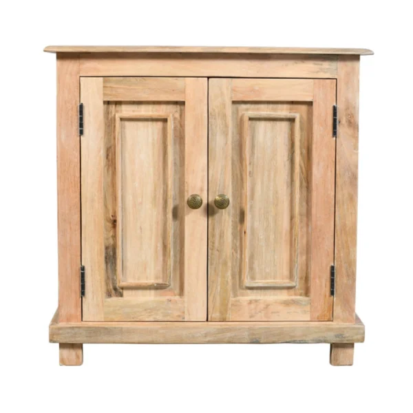 Tủ đầu giường gỗ tự nhiên 71cm có kệ để đồ, màu gỗ mộc cũ kỹ