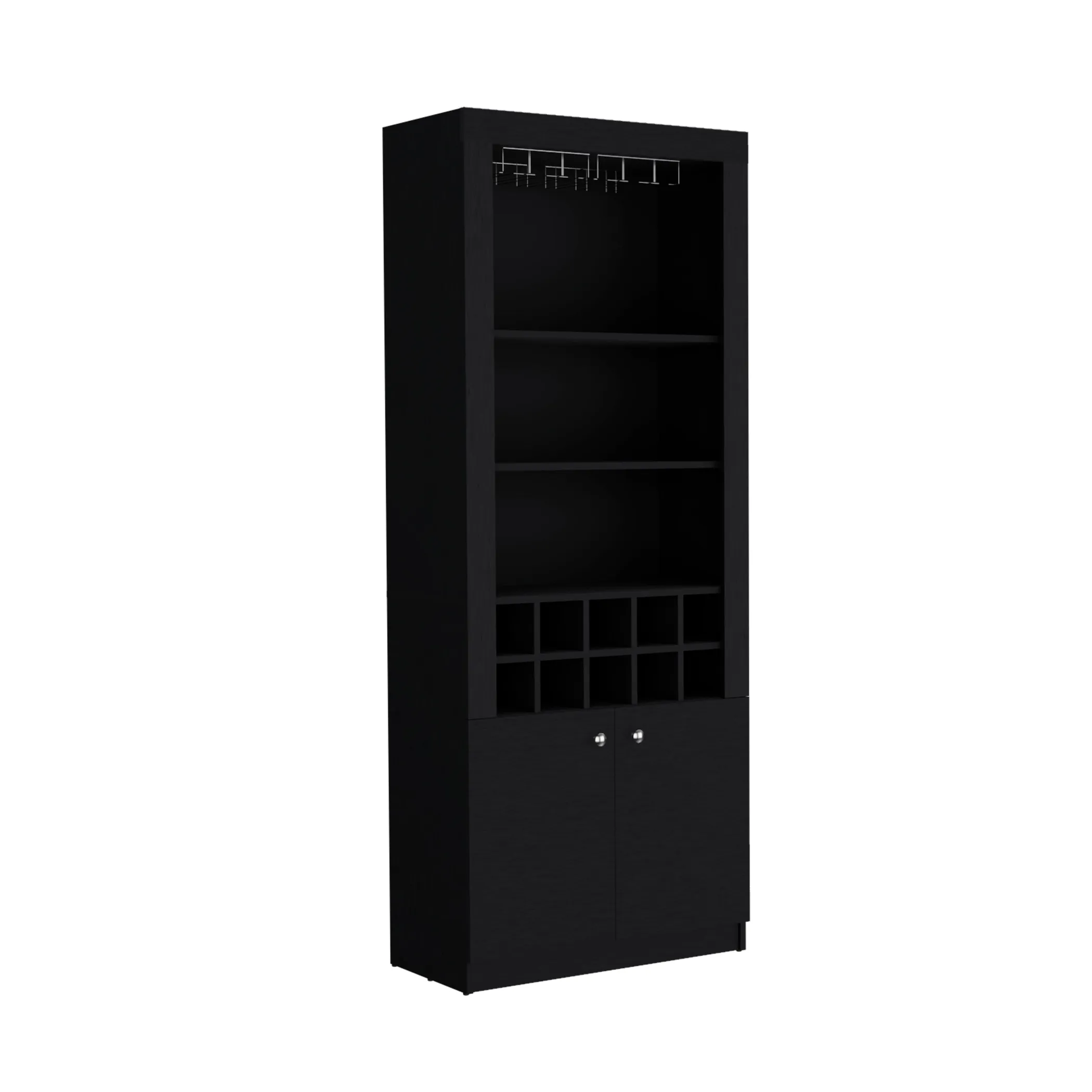 Tủ rượu cao Nero 4 tầng hiện đại có giá treo ly chân cao - Ảnh 3