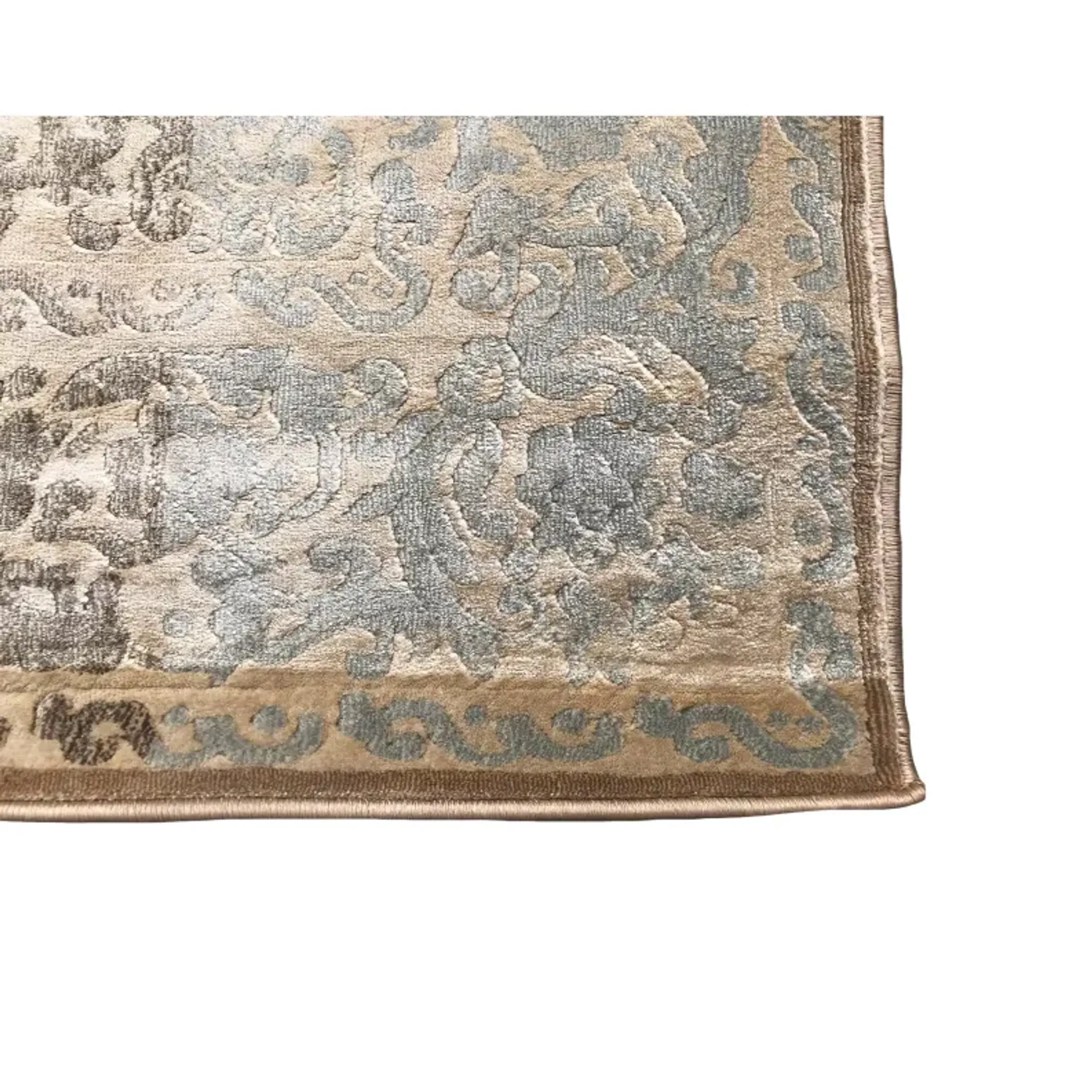 Thảm trải sàn dệt máy 2,4m x 3,1m màu be bóng mượt phong cách vintage - Ảnh 3