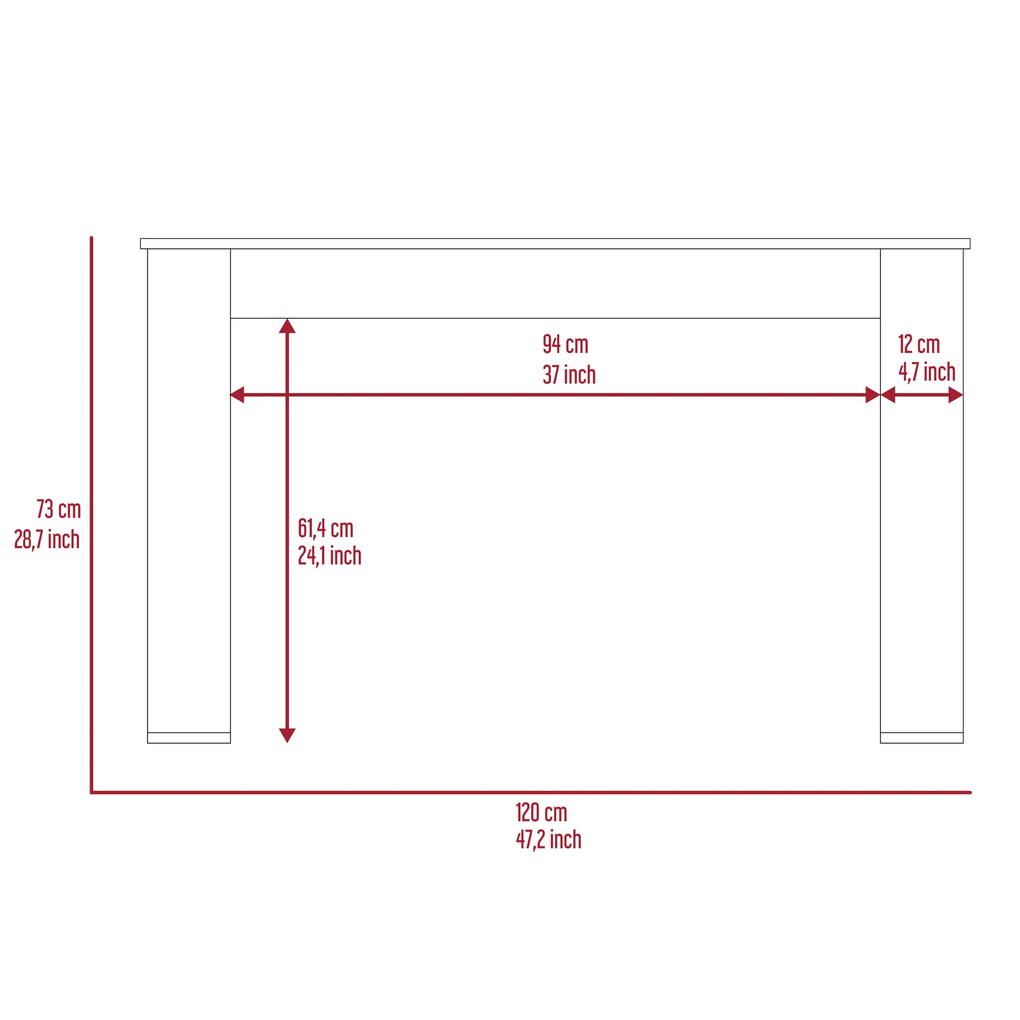 Bàn làm việc Oviedo 120cm màu gỗ sồi sáng - Ảnh 2