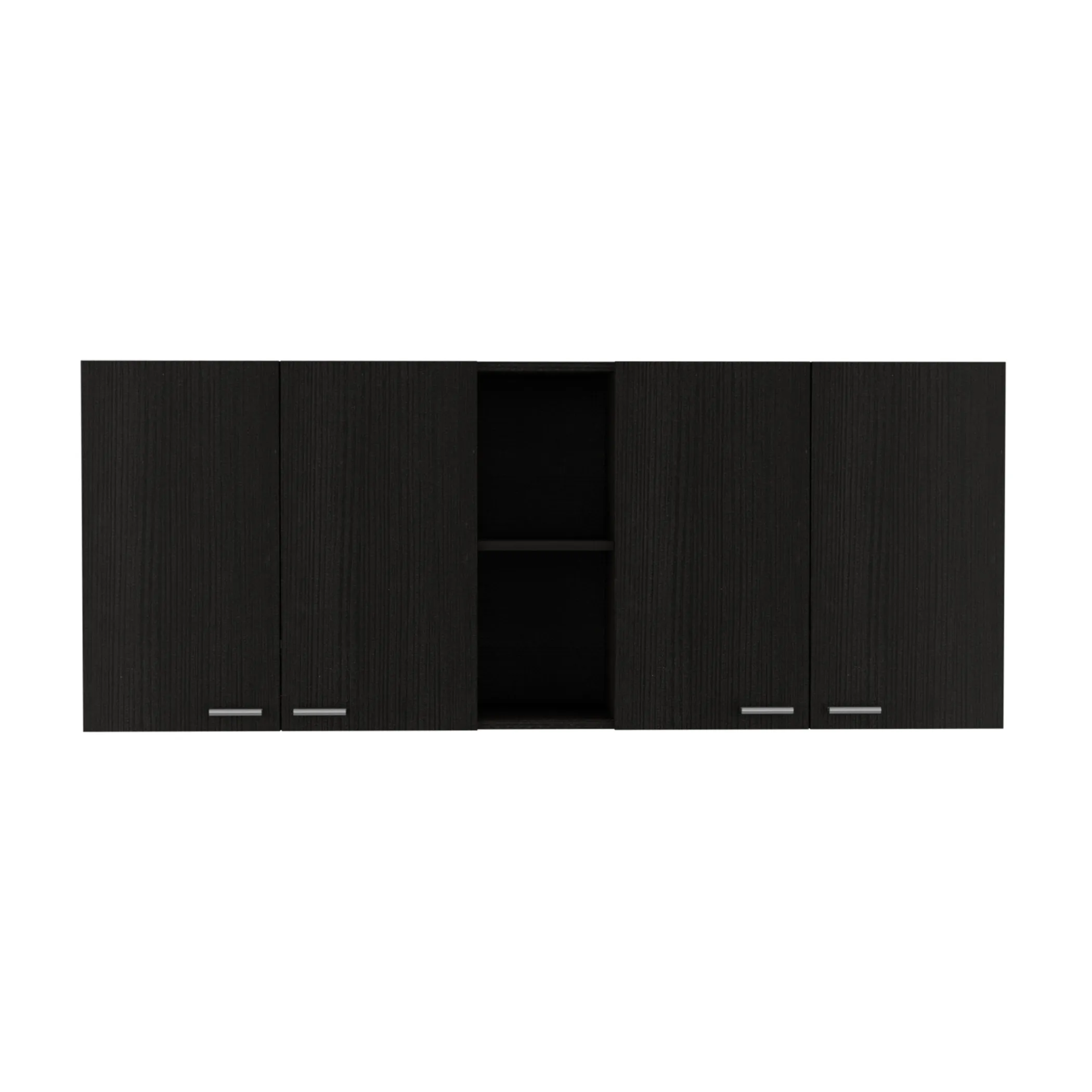 Tủ gỗ treo tường màu đen 5 ngăn rộng 150cm - Ảnh 2