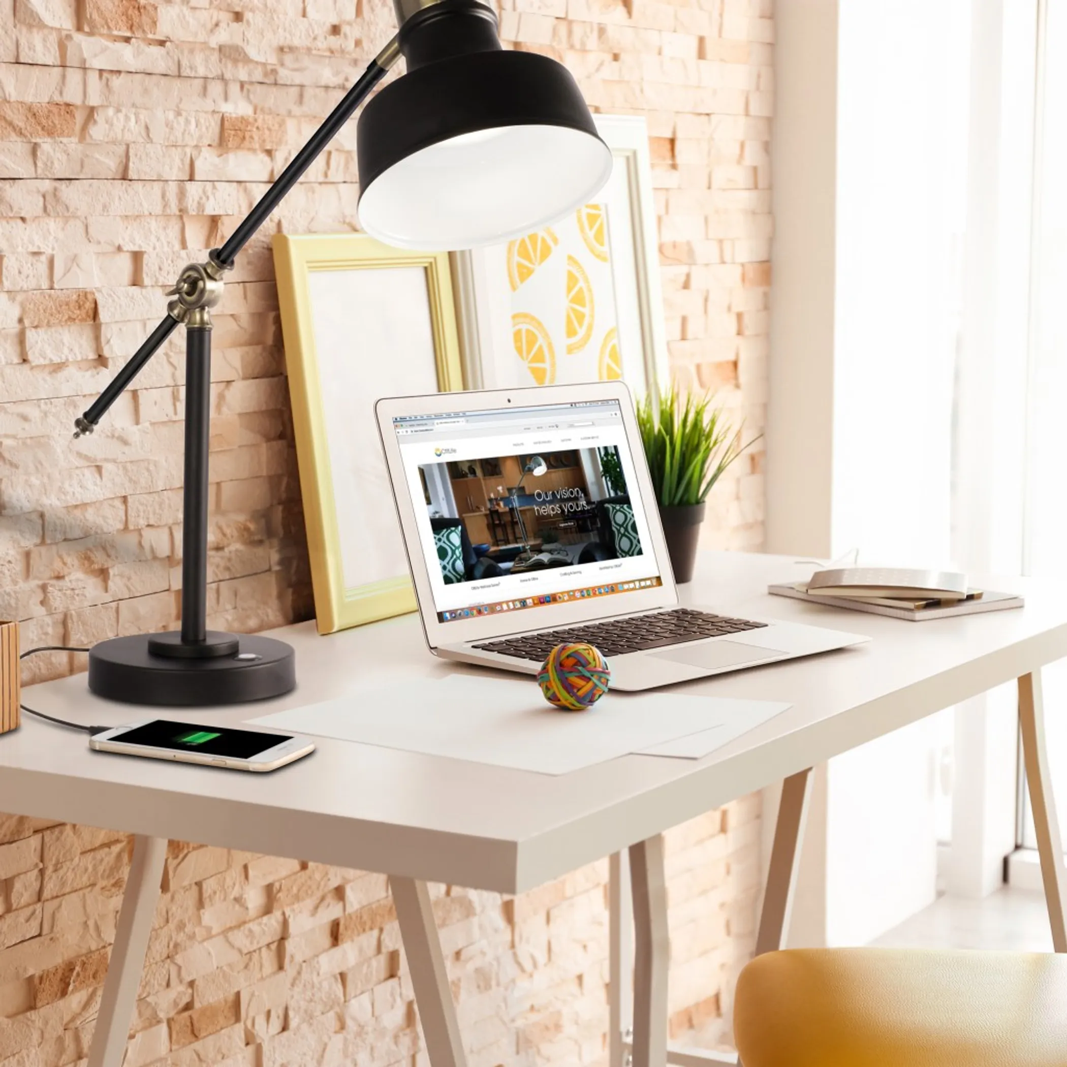 Đèn bàn LED điều chỉnh được màu đen mờ và đồng thau cổ điển - Ảnh 6