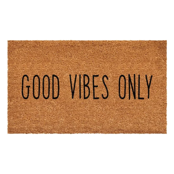 Thảm chùi chân xơ dừa Calloway Mills chữ Good Vibes Only