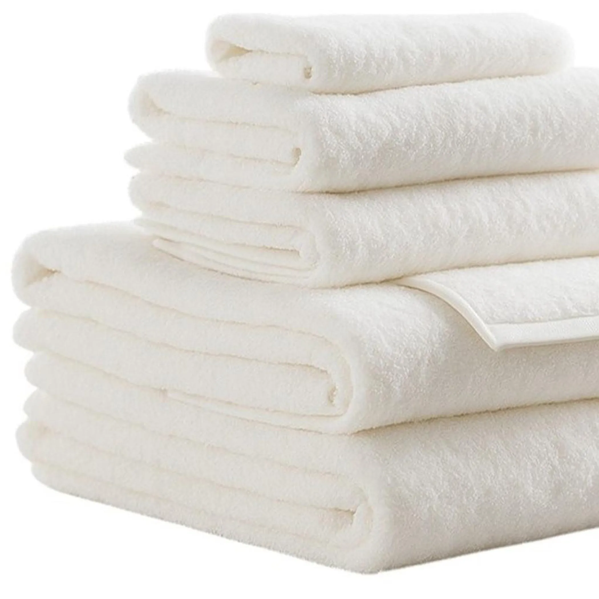 Bộ 6 khăn cotton terry nhanh khô màu trắng - Ảnh 4