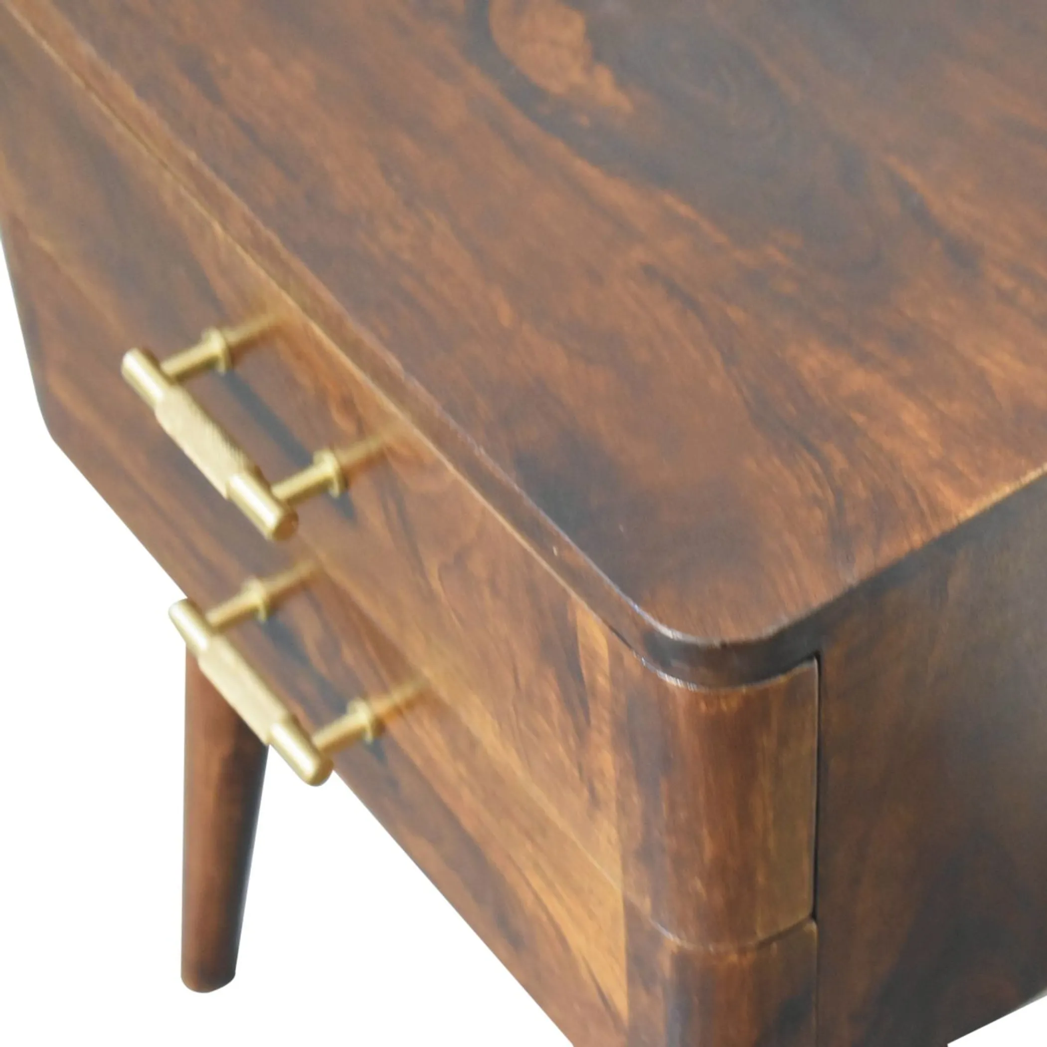 Tủ đầu giường gỗ tự nhiên 2 ngăn kéo màu hạt dẻ 58cm - Ảnh 5