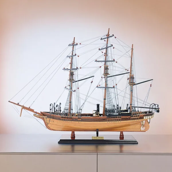Mô hình chiến hạm CSS Alabama 1862 bằng gỗ sơn vẽ tay 61cm