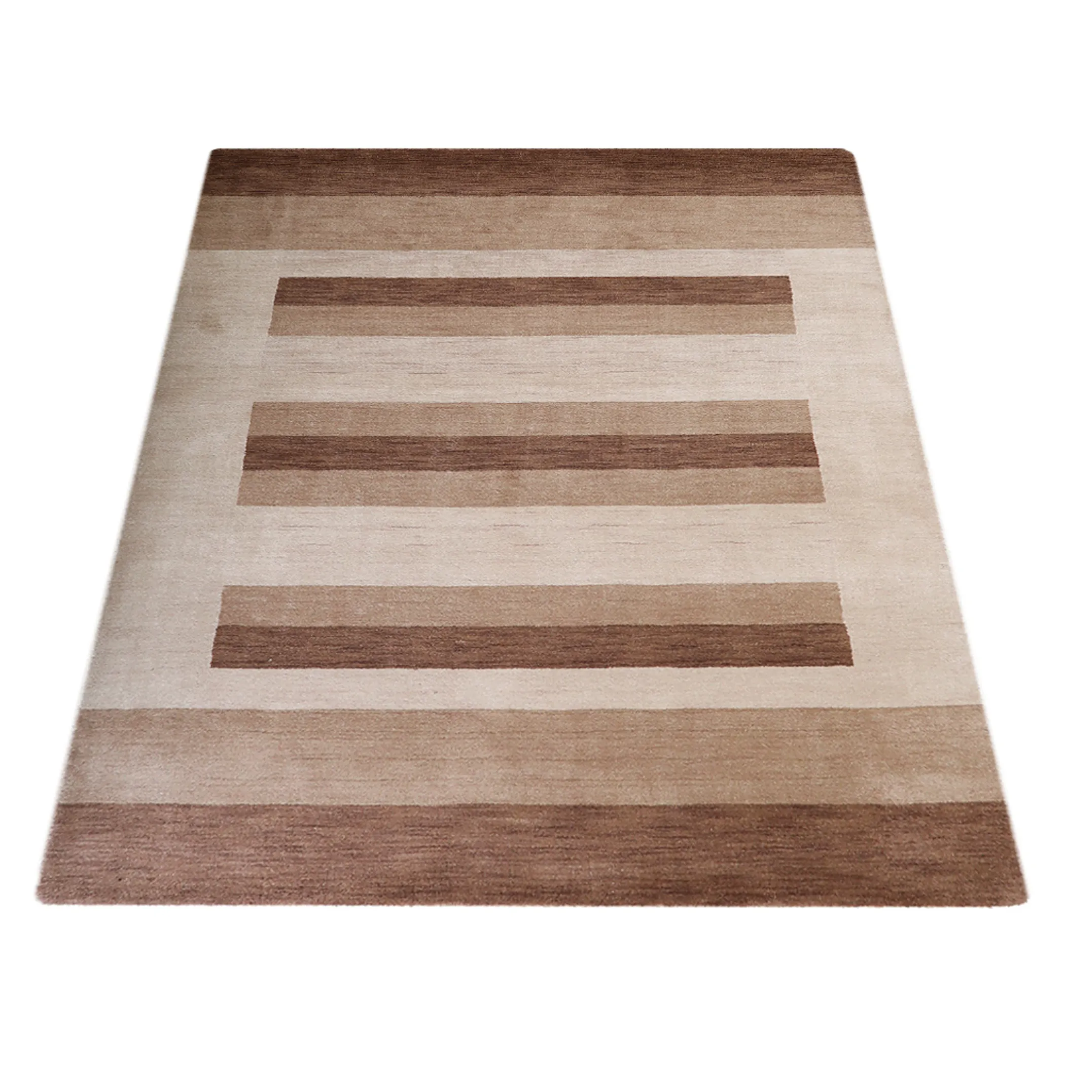 Thảm len dệt thắt tay Rugsotic Carpets phong cách đương đại màu nâu be - Ảnh 3