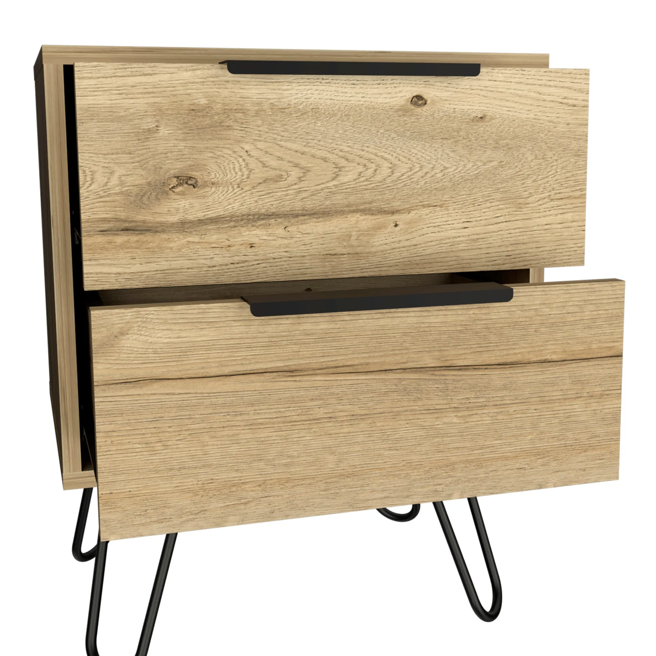 Tủ đầu giường 2 ngăn kéo gỗ công nghiệp màu gỗ sồi 56cm - Ảnh 4