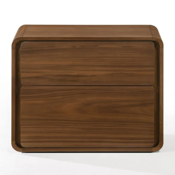 Tủ đầu giường 2 ngăn kéo hiện đại phủ veneer óc chó