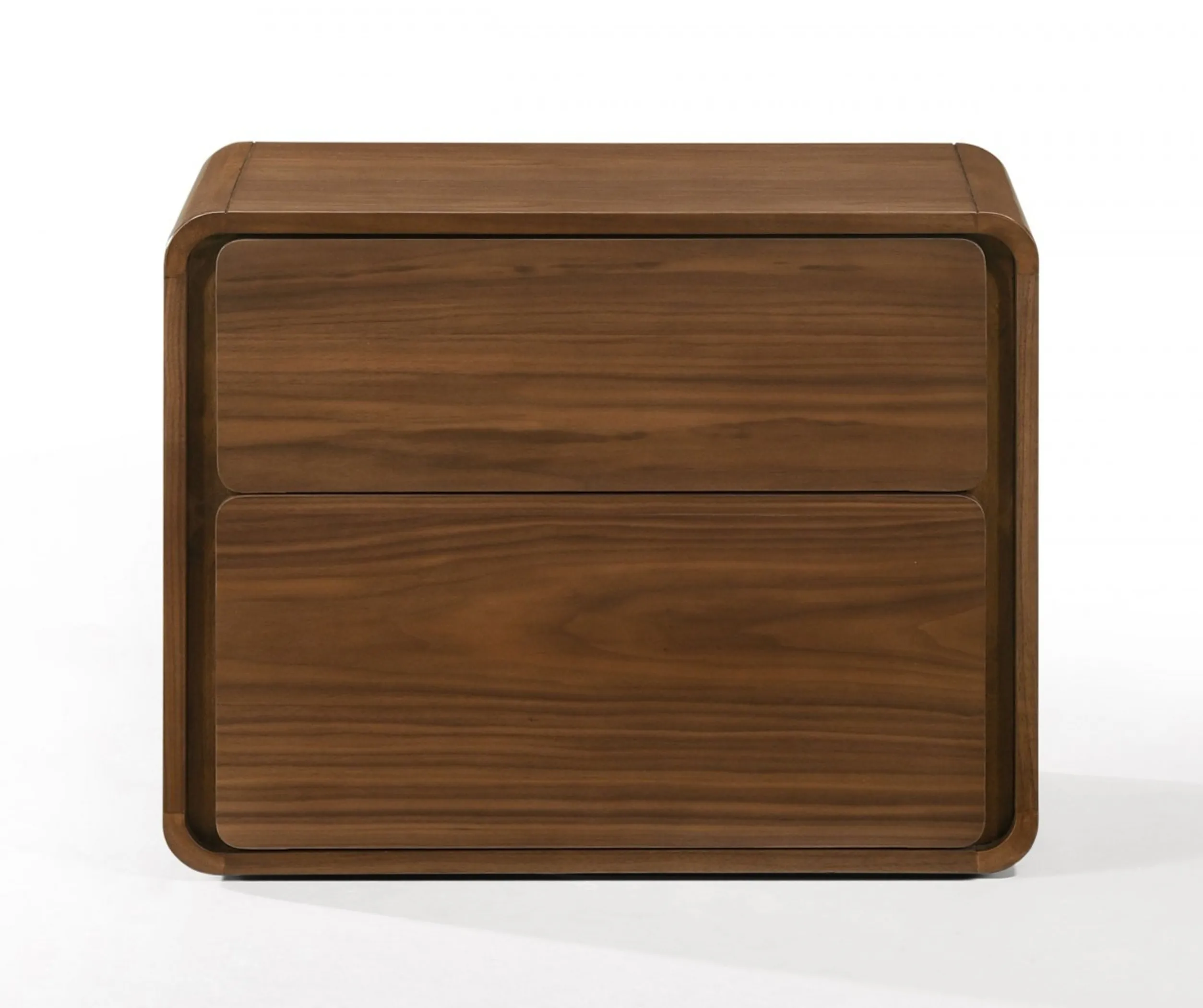 Tủ đầu giường 2 ngăn kéo hiện đại phủ veneer óc chó