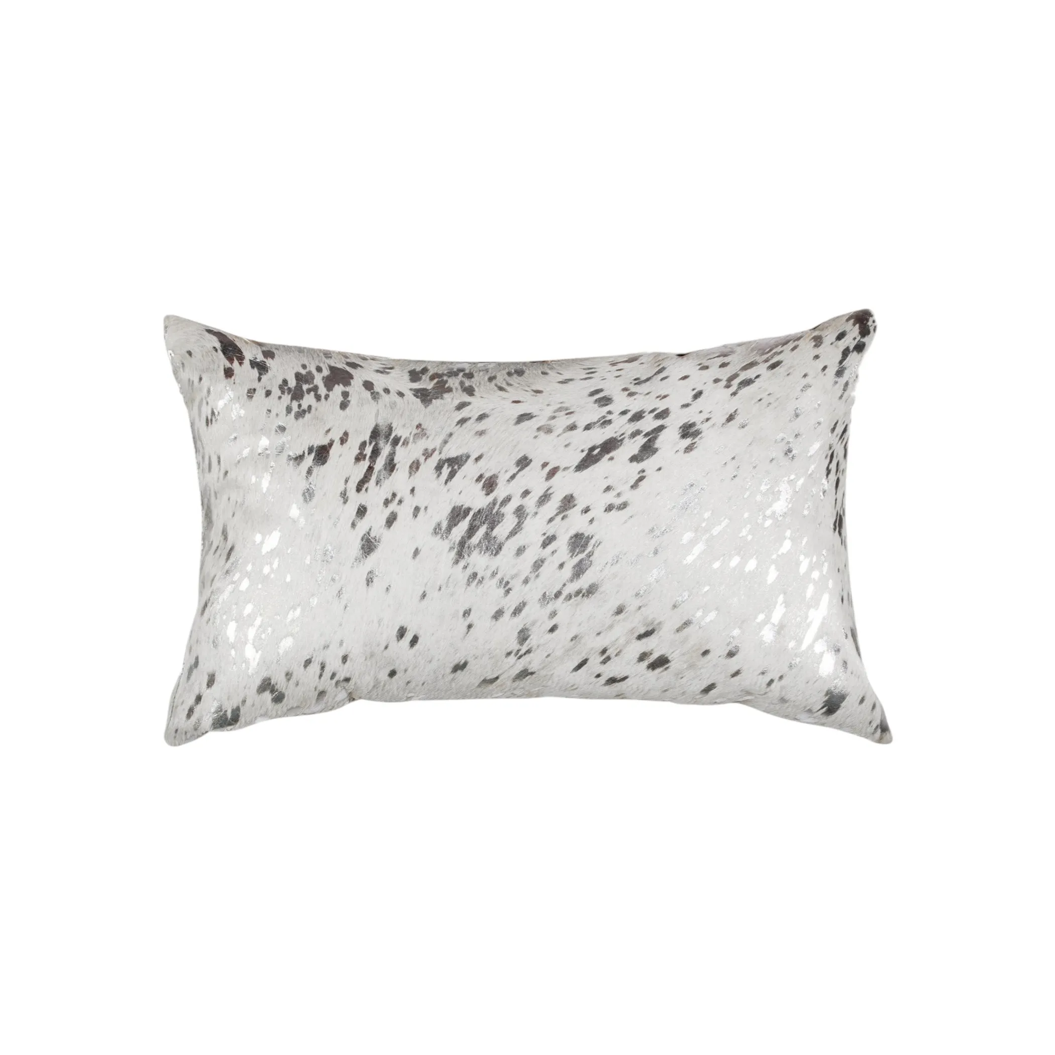 Bộ 2 gối tựa lưng da bò thật họa tiết trừu tượng xám bạc ánh nhũ 30cm x 50cm - Ảnh 6