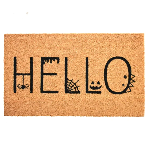 Thảm chùi chân xơ dừa Calloway Mills Halloween chữ Spooky Hello