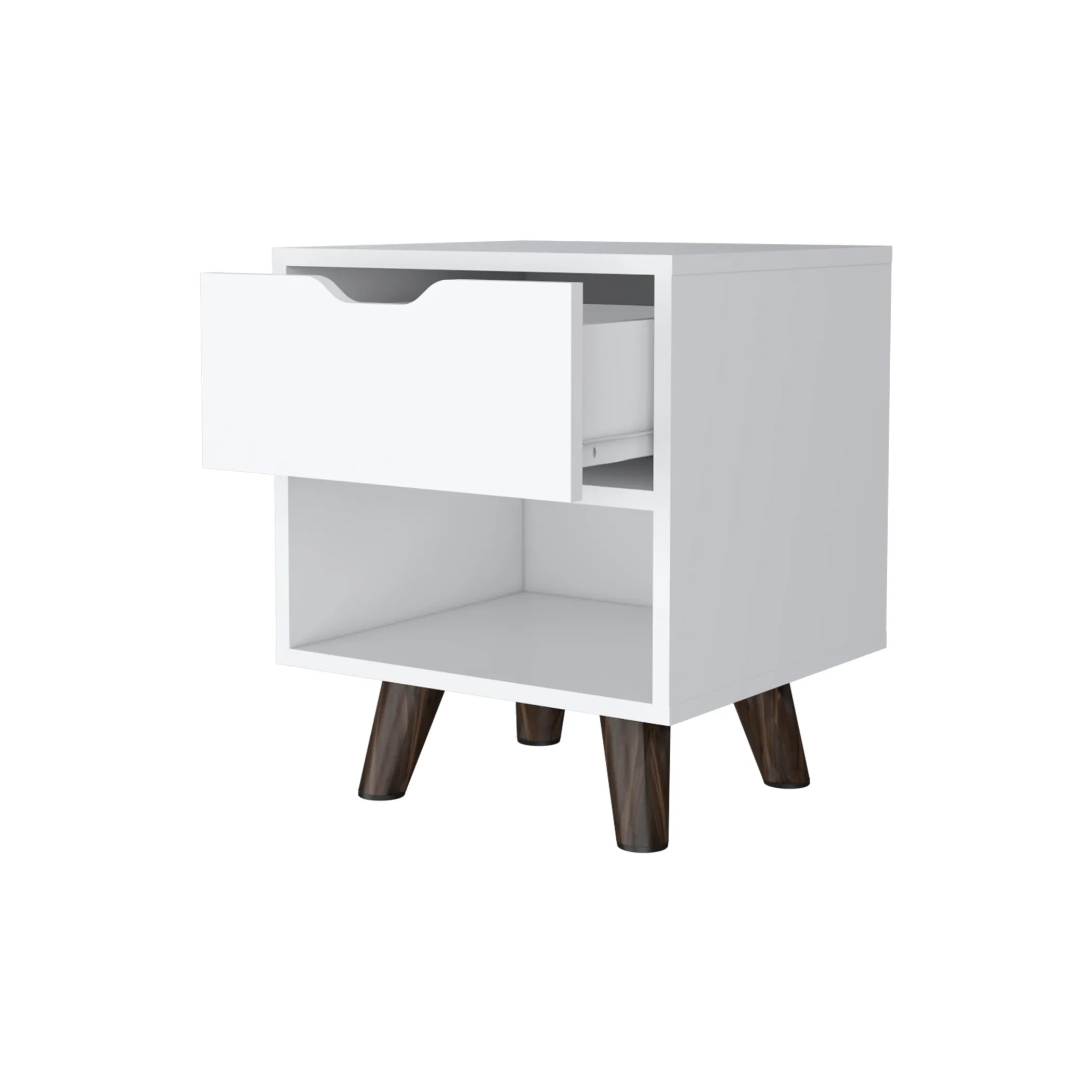 Tủ đầu giường 1 ngăn kéo gỗ công nghiệp màu trắng 48cm - Ảnh 3