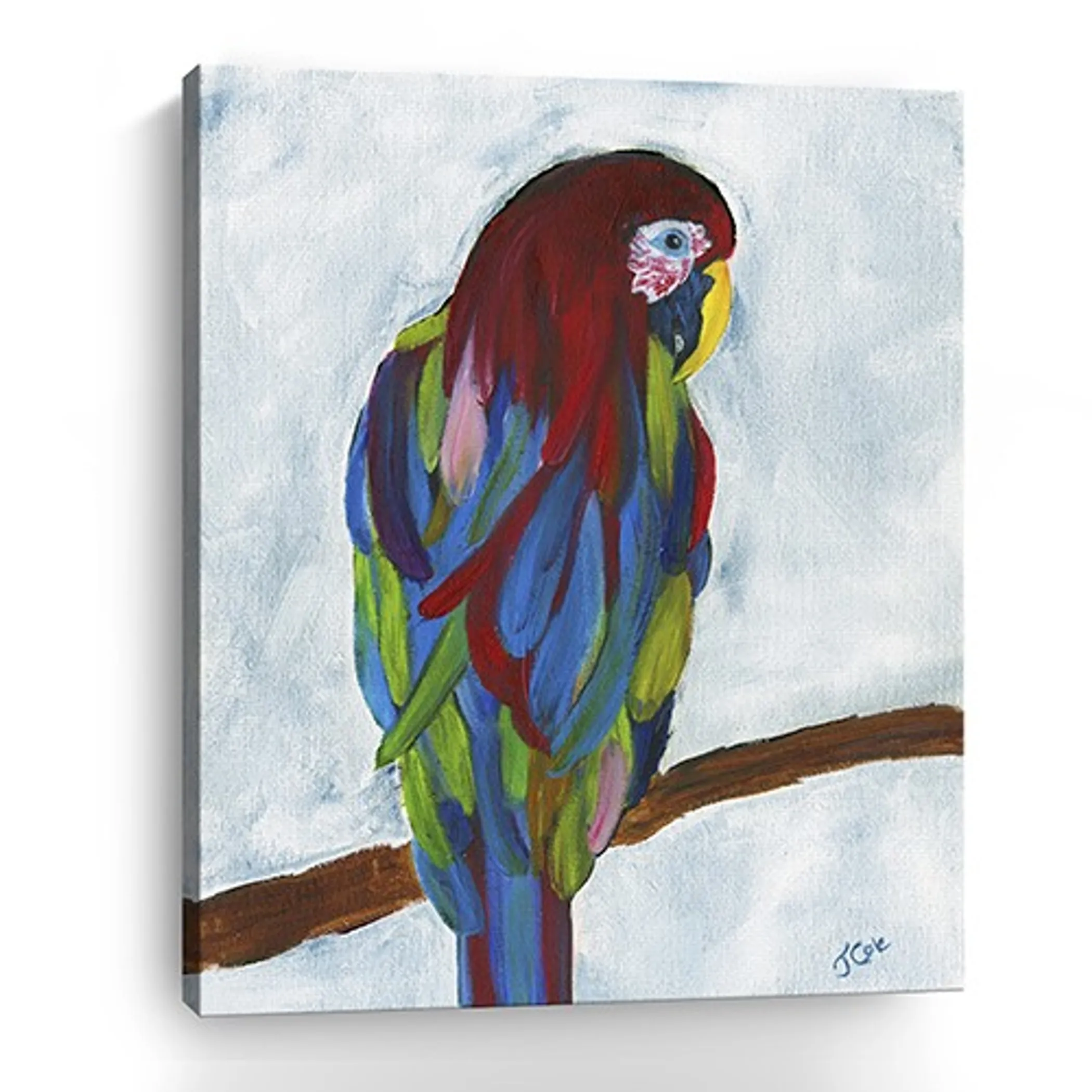 Tranh canvas vẹt nhiệt đới rực rỡ khổ lớn 76cm x 61cm - Ảnh 4