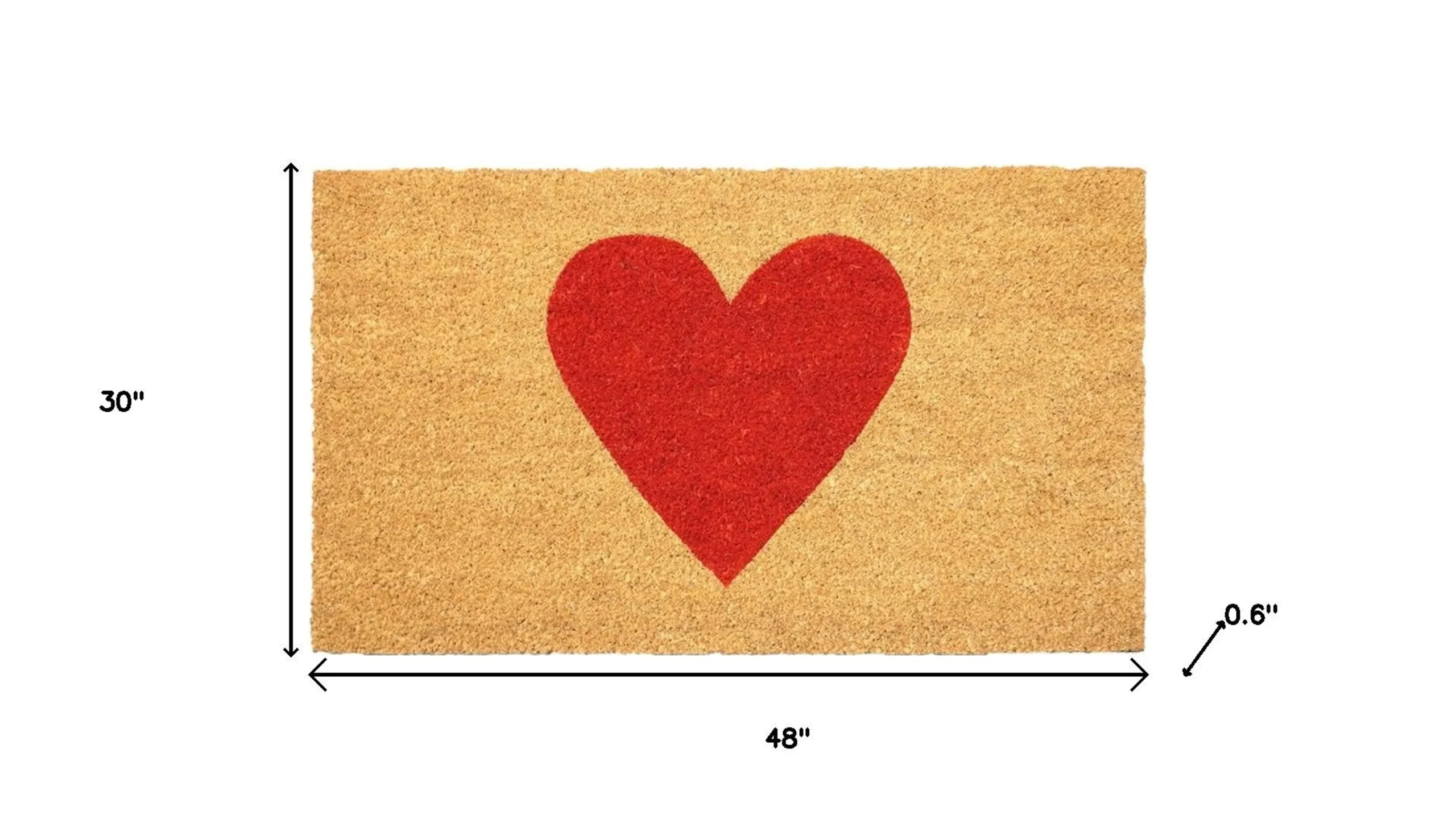 Thảm chùi chân xơ dừa ngoài trời họa tiết trái tim 76cm x 122cm - Ảnh 5