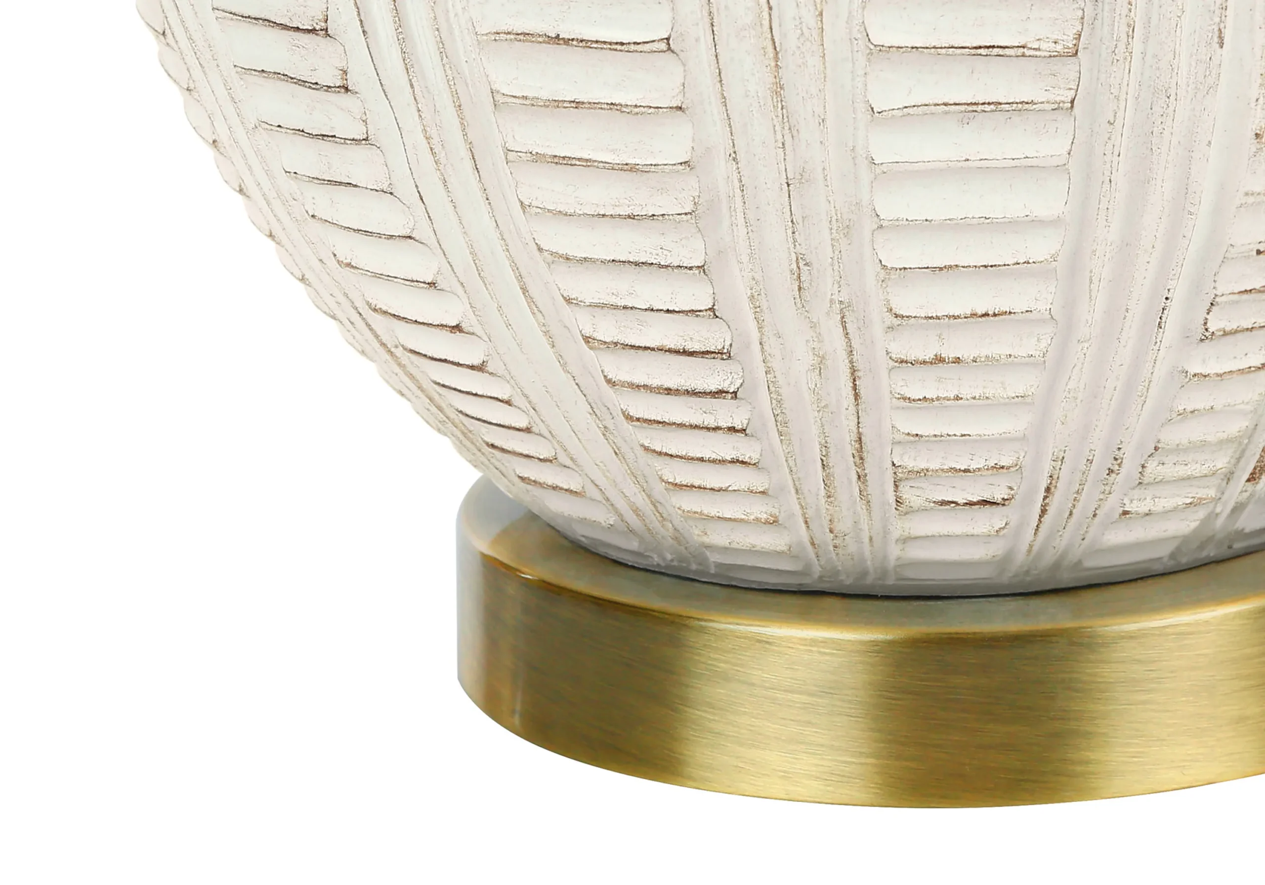 Đèn bàn thân bình gốm màu vàng trắng 53cm với chụp đèn tròn màu ngà - Ảnh 4