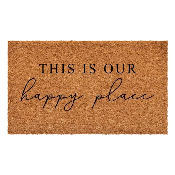 Thảm chùi chân xơ dừa Calloway Mills chữ Happy Place