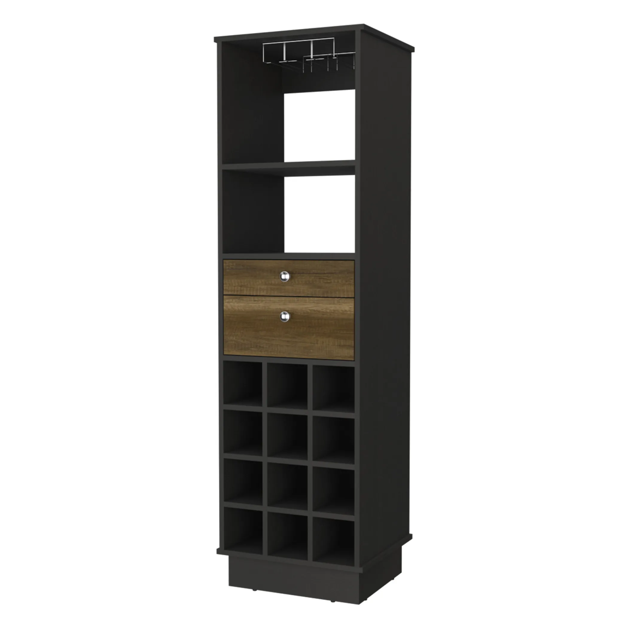 Tủ rượu màu đen 46cm có hai ngăn kéo - Ảnh 3