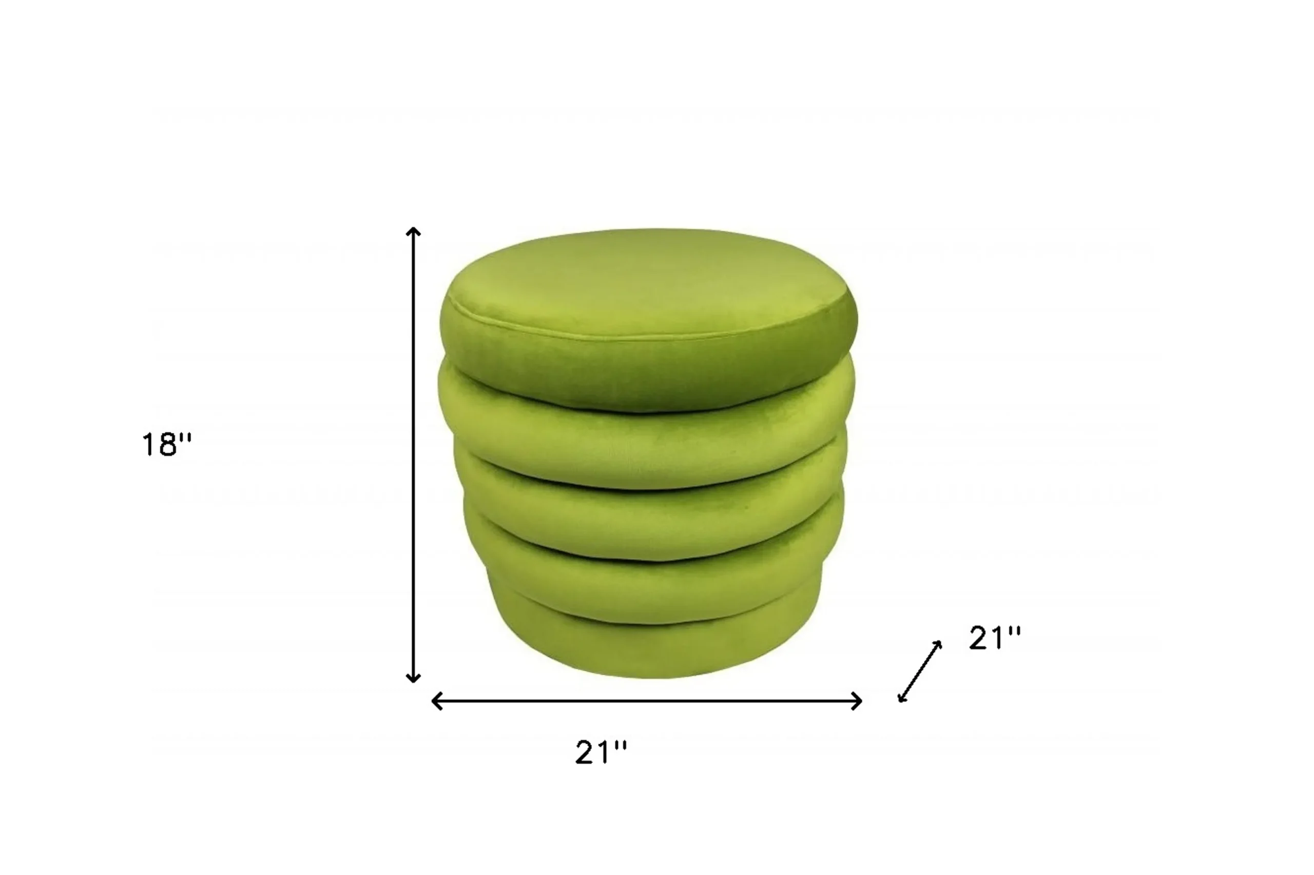 Đôn ghế tròn bọc nhung xanh lá chần nút 53cm - Ảnh 5
