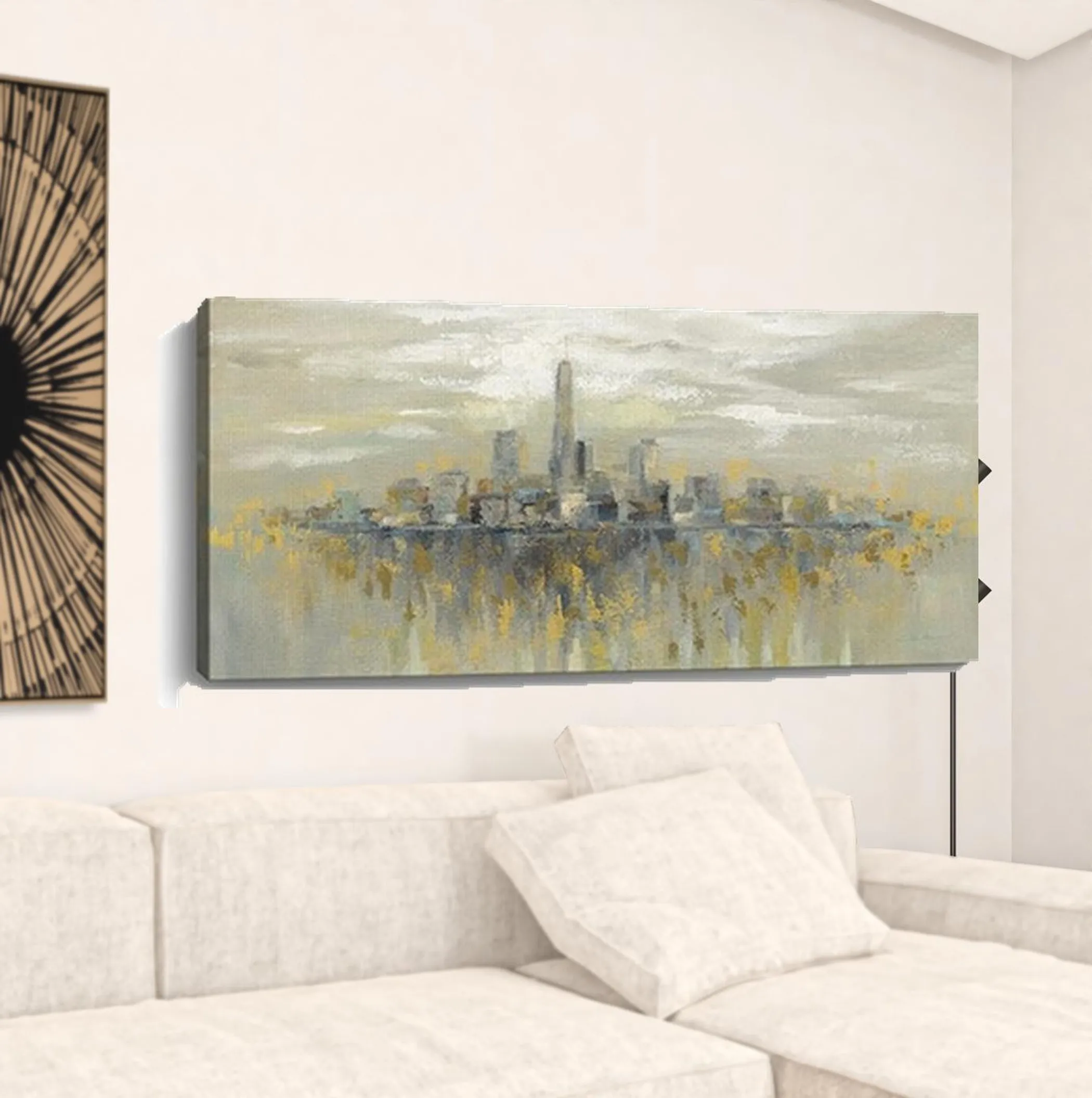 Tranh canvas đường chân trời Manhattan không khung 152cm x 76cm - Ảnh 3