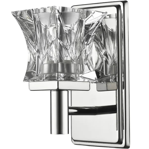 Đèn gắn tường Arabella 1 bóng mạ niken bóng với chụp pha lê ép