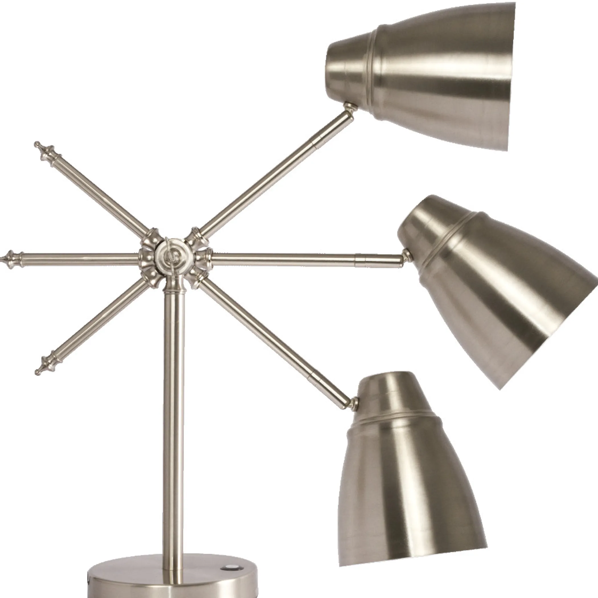 Đèn bàn LED điều chỉnh được màu bạc chải xước - Ảnh 3