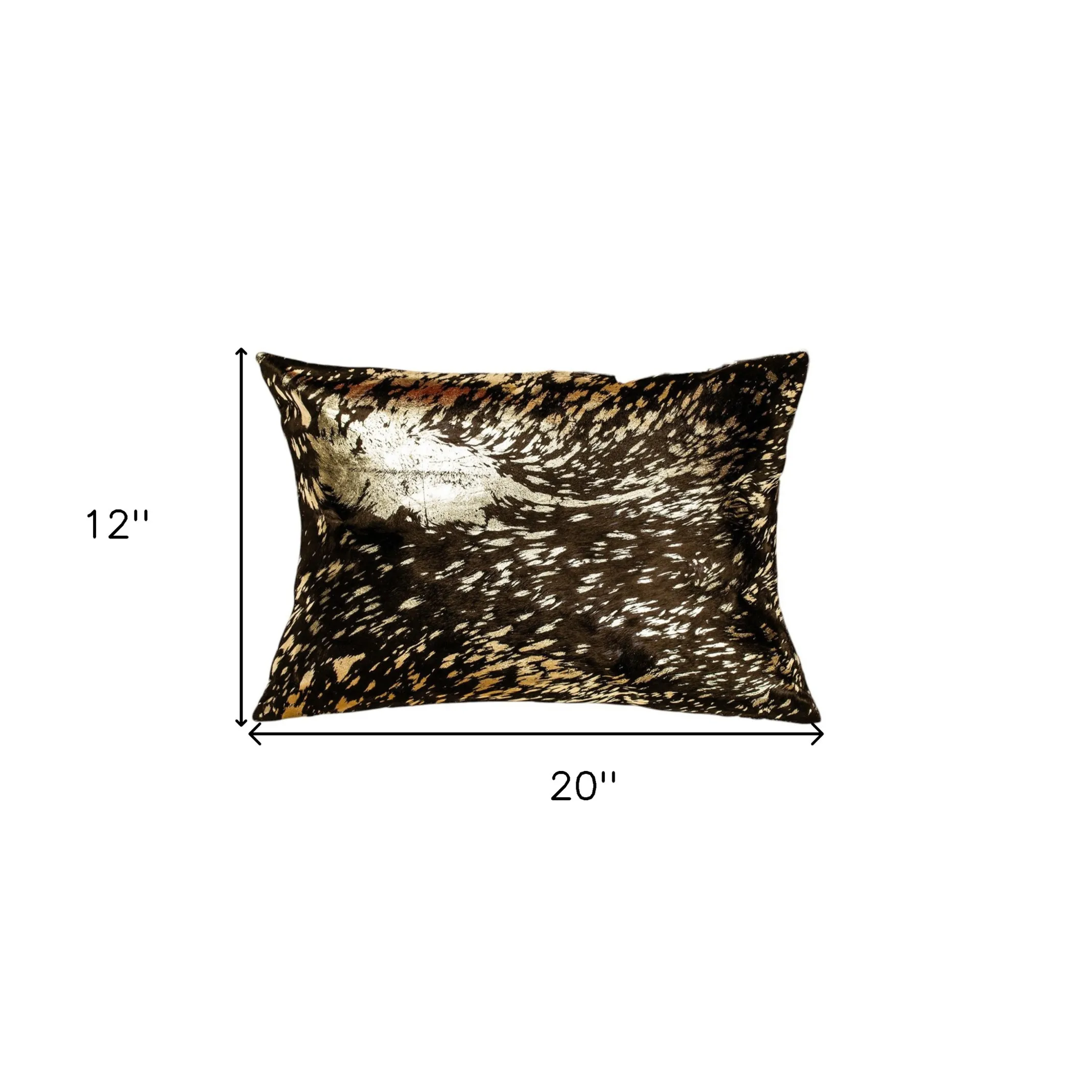 Bộ 2 gối tựa lưng da bò thật họa tiết trừu tượng nâu socola ánh vàng nhũ 30cm x 50cm - Ảnh 6