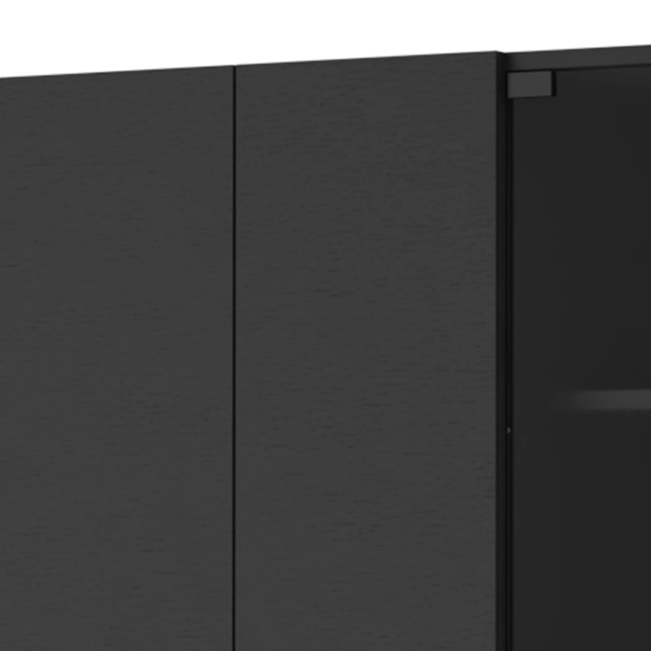 Tủ bếp treo tường gỗ màu đen 150cm sáu cánh - Ảnh 3
