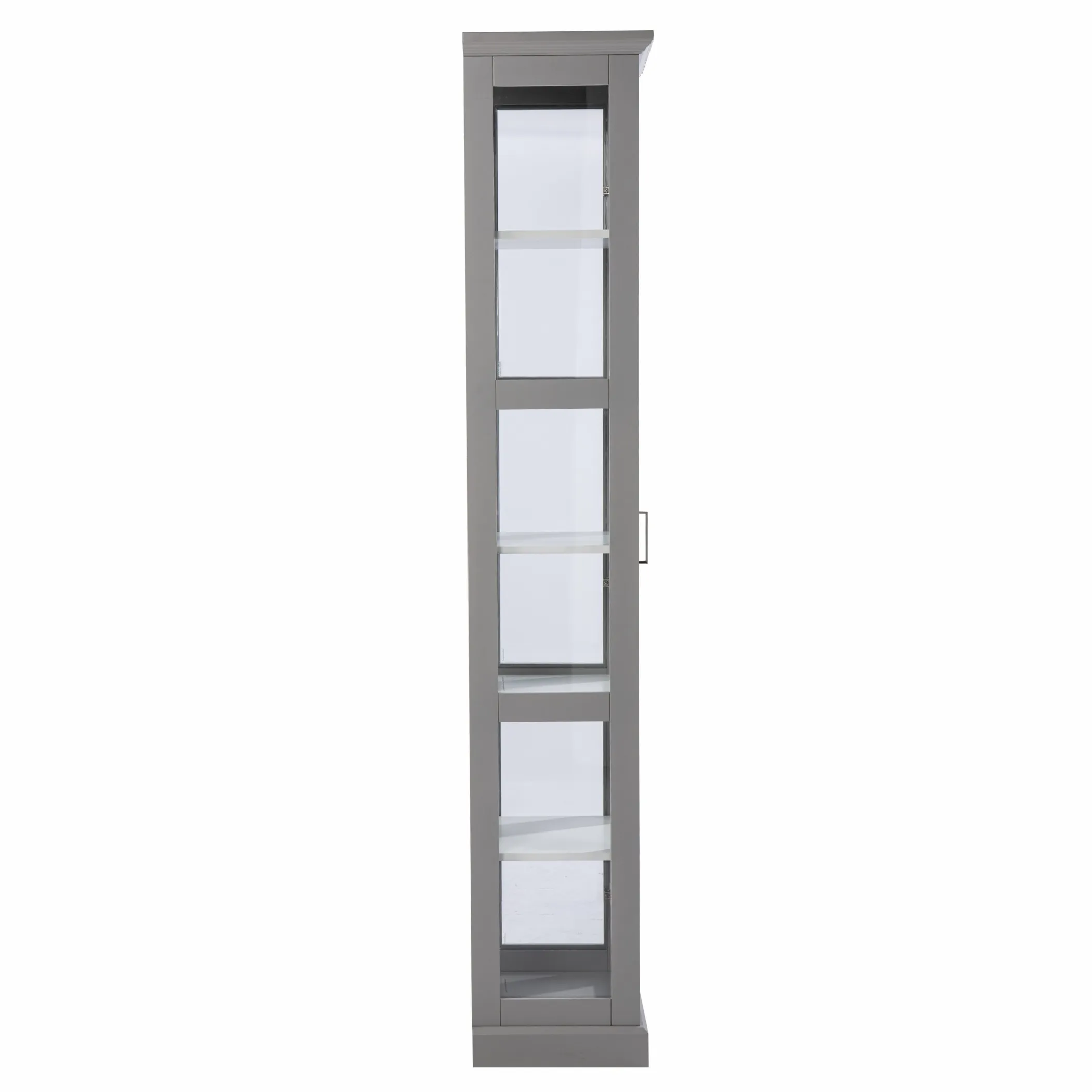 Tủ trưng bày cửa kính viền phào màu xám cao 196cm - Ảnh 3