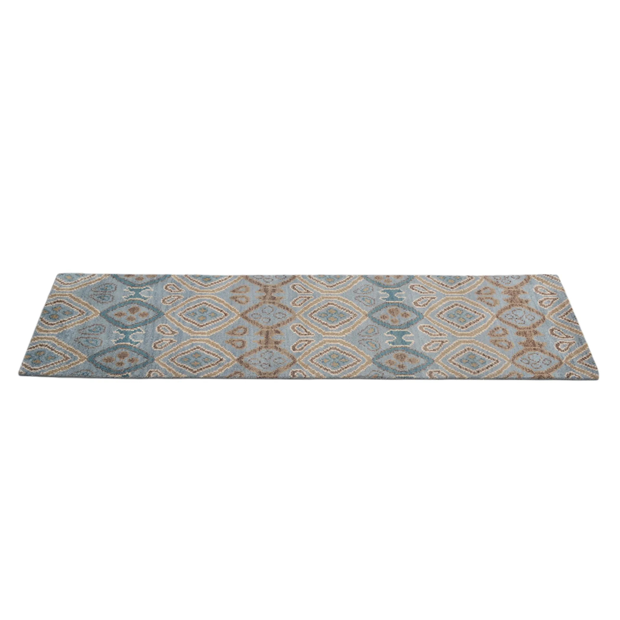 Thảm chạy hành lang len dệt thắt tay Rugsotic Carpets 0,75m x 3m họa tiết hình học - Ảnh 4