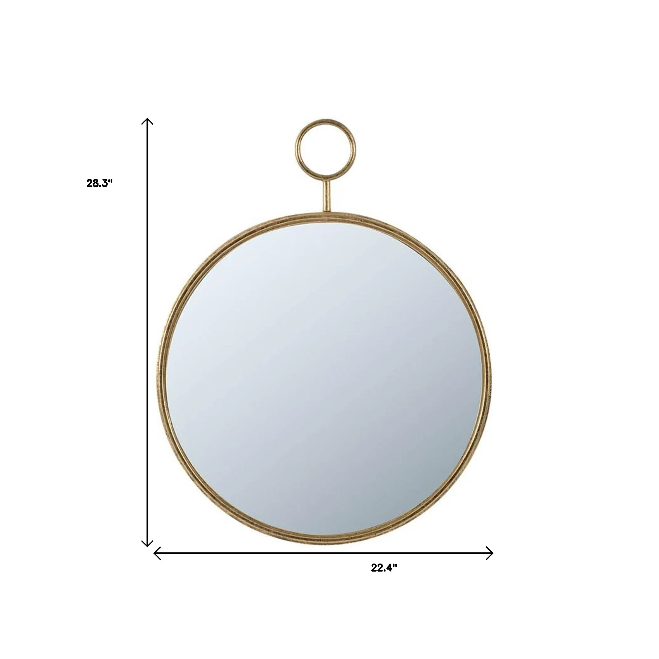 Gương trang trí tròn 71cm khung sắt màu vàng - Ảnh 5