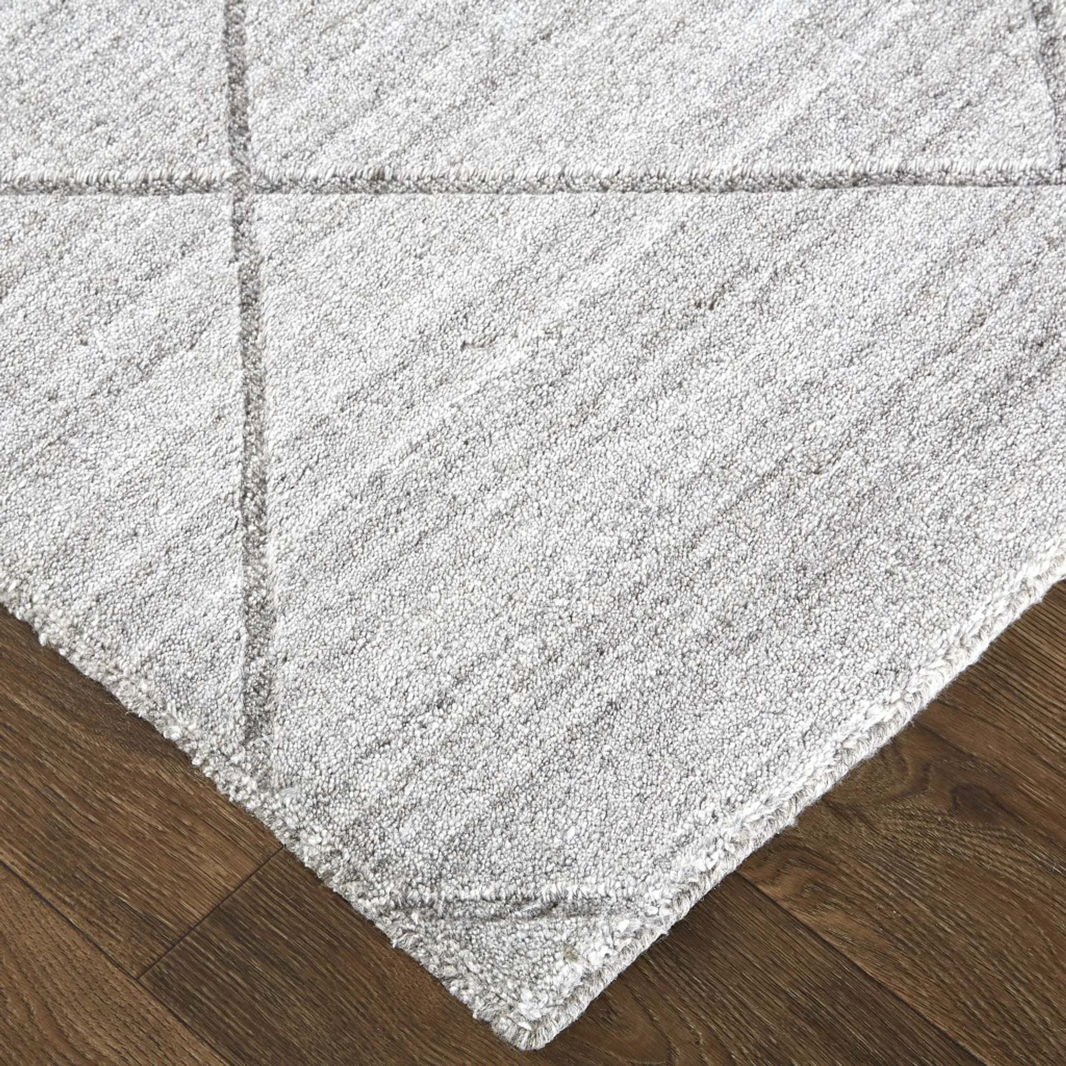 Thảm trải sàn dệt tay 2,4m x 3m kẻ sọc ngà bạc - Ảnh 5