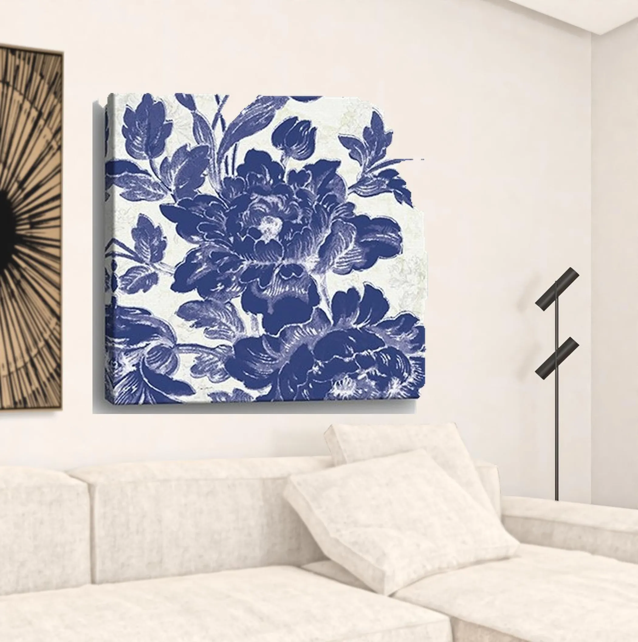 Tranh in không khung hoa hồng họa tiết toile xanh - Ảnh 5
