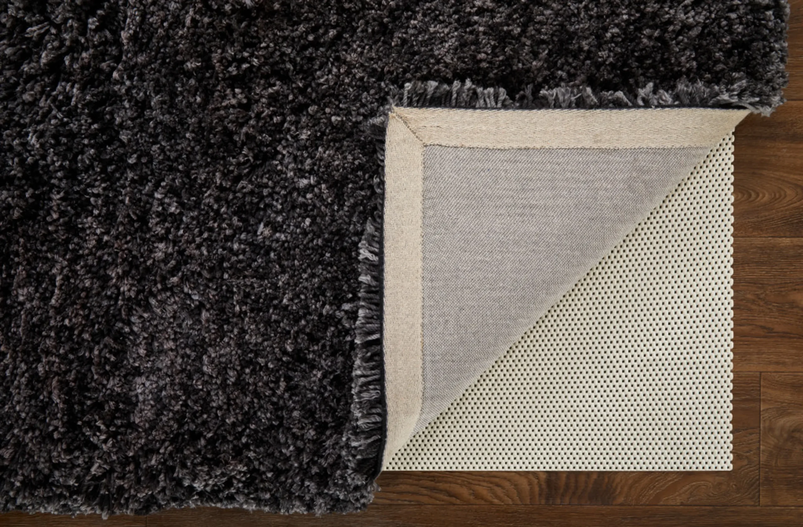 Thảm trải sàn lông xù dệt tay 1,2m x 1,8m màu đen - Ảnh 6