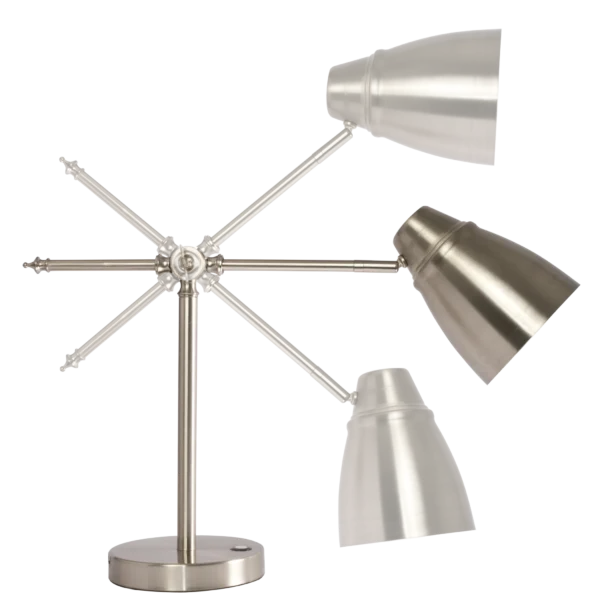 Đèn bàn LED điều chỉnh được màu bạc chải xước