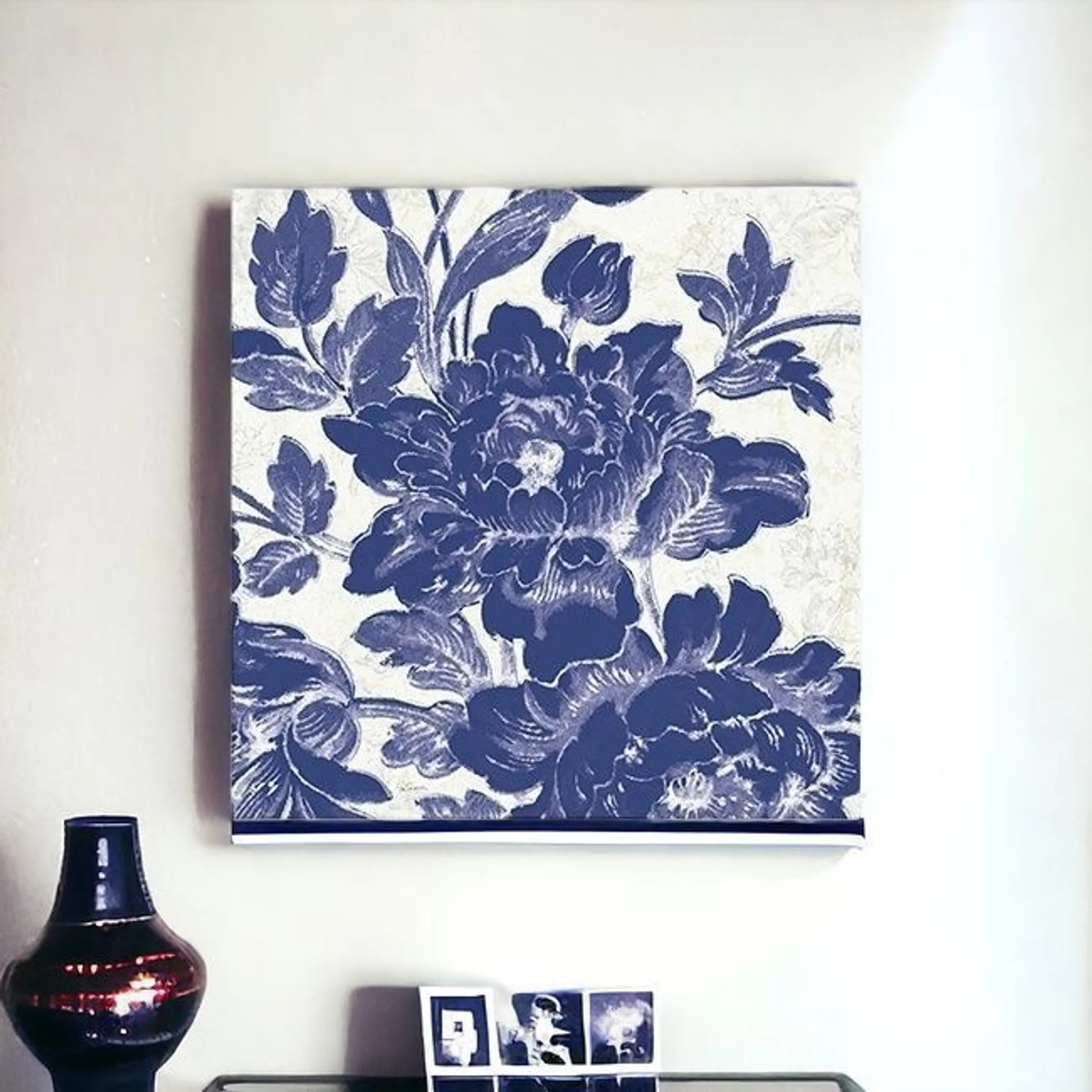 Tranh in không khung hoa hồng họa tiết toile xanh - Ảnh 3