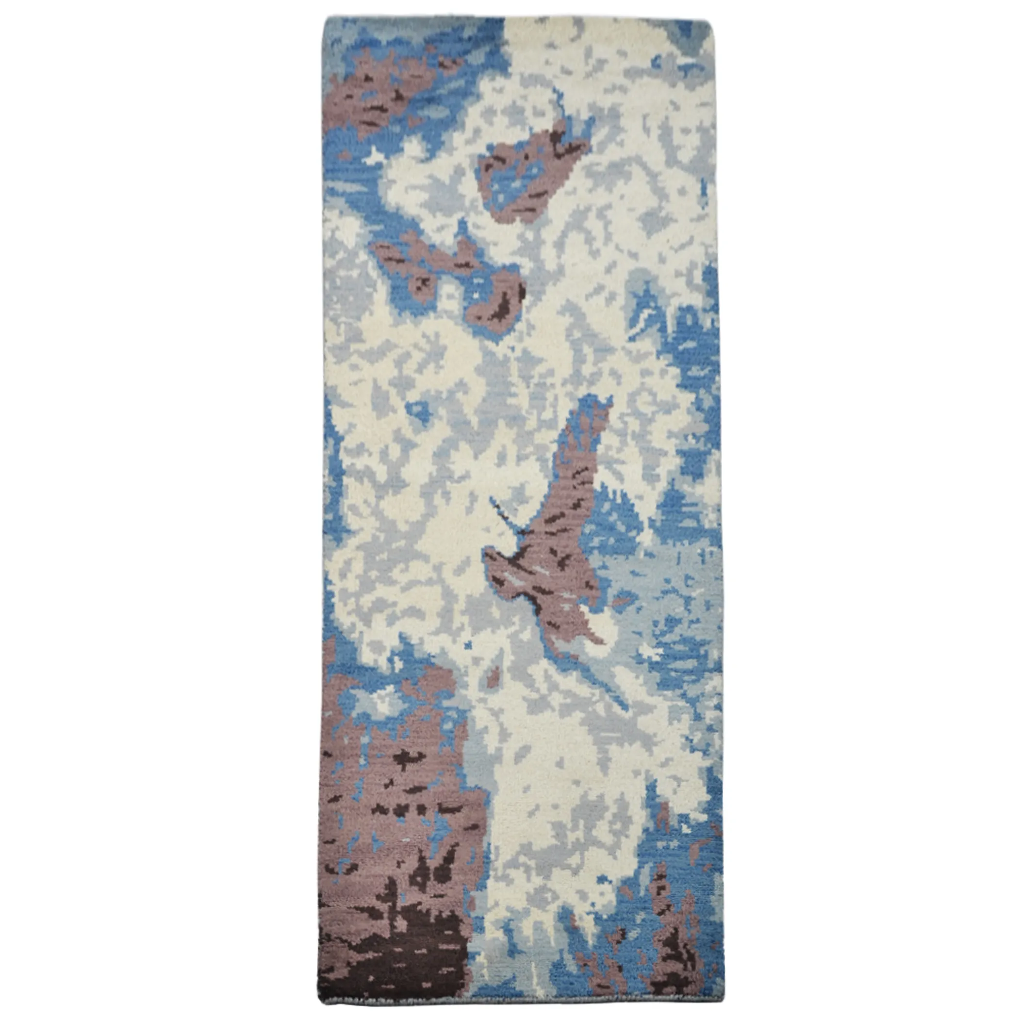 Thảm chạy hành lang len dệt thắt tay Rugsotic Carpets 0,75m x 3m họa tiết trừu tượng - Ảnh 2