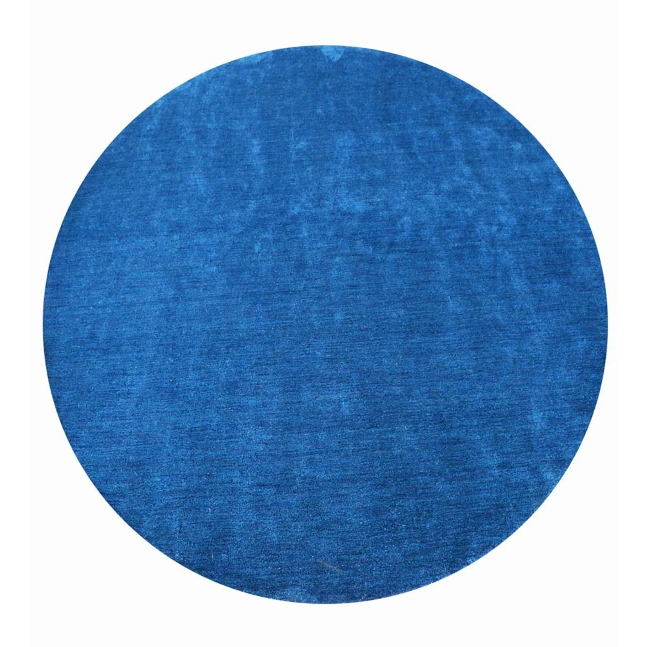 Thảm tròn lụa dệt thắt tay Rugsotic Carpets 3m x 3m màu trơn xanh - Ảnh 2