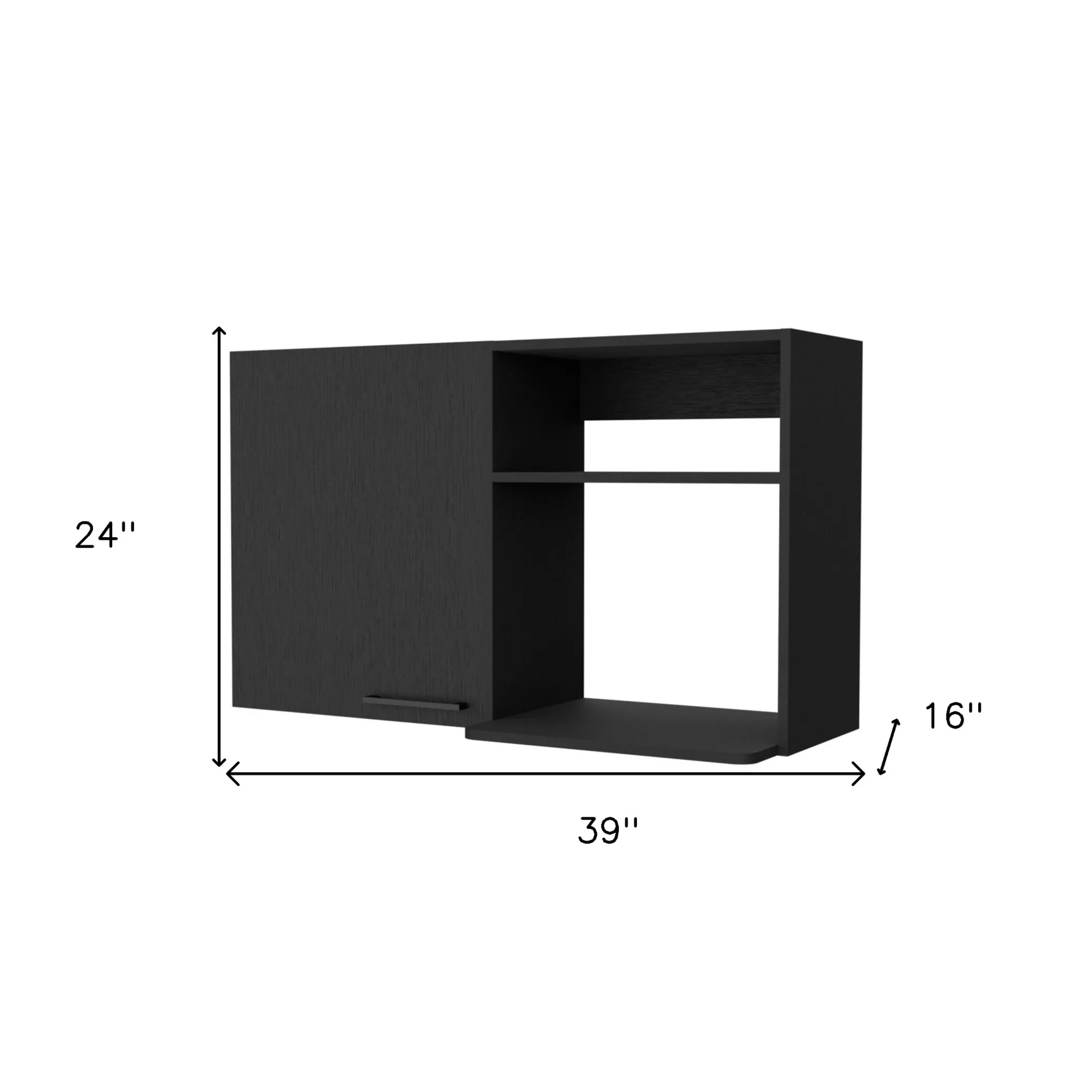 Tủ trang trí màu đen rộng 99cm với hai kệ - Ảnh 6